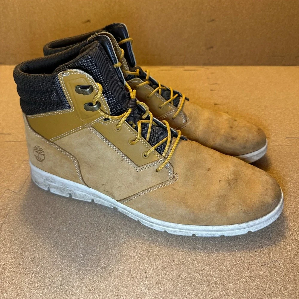 Timberland SensorFlex Chukka Boots Mens 11.5 Wheat A1OEA Leather Lace Up Casual